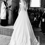 Bridal - bride in church long train & veil